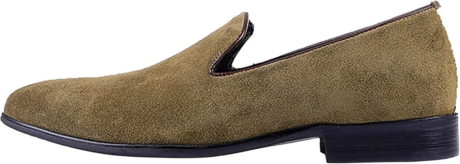 Santimon Men's Loafers Slip On Formal Dress Shoes Suede Leather Penny Loafers Business Casual Fashion Walking Shoes for Men