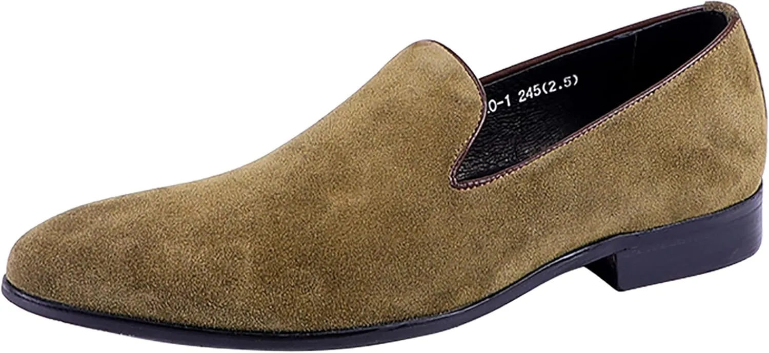 Santimon Men's Loafers Slip On Formal Dress Shoes Suede Leather Penny Loafers Business Casual Fashion Walking Shoes for Men
