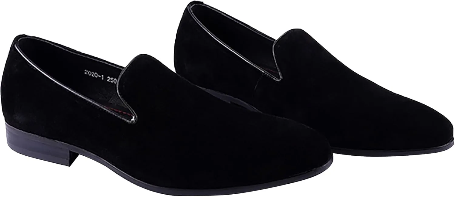 Santimon Men's Loafers Slip On Formal Dress Shoes Suede Leather Penny Loafers Business Casual Fashion Walking Shoes for Men