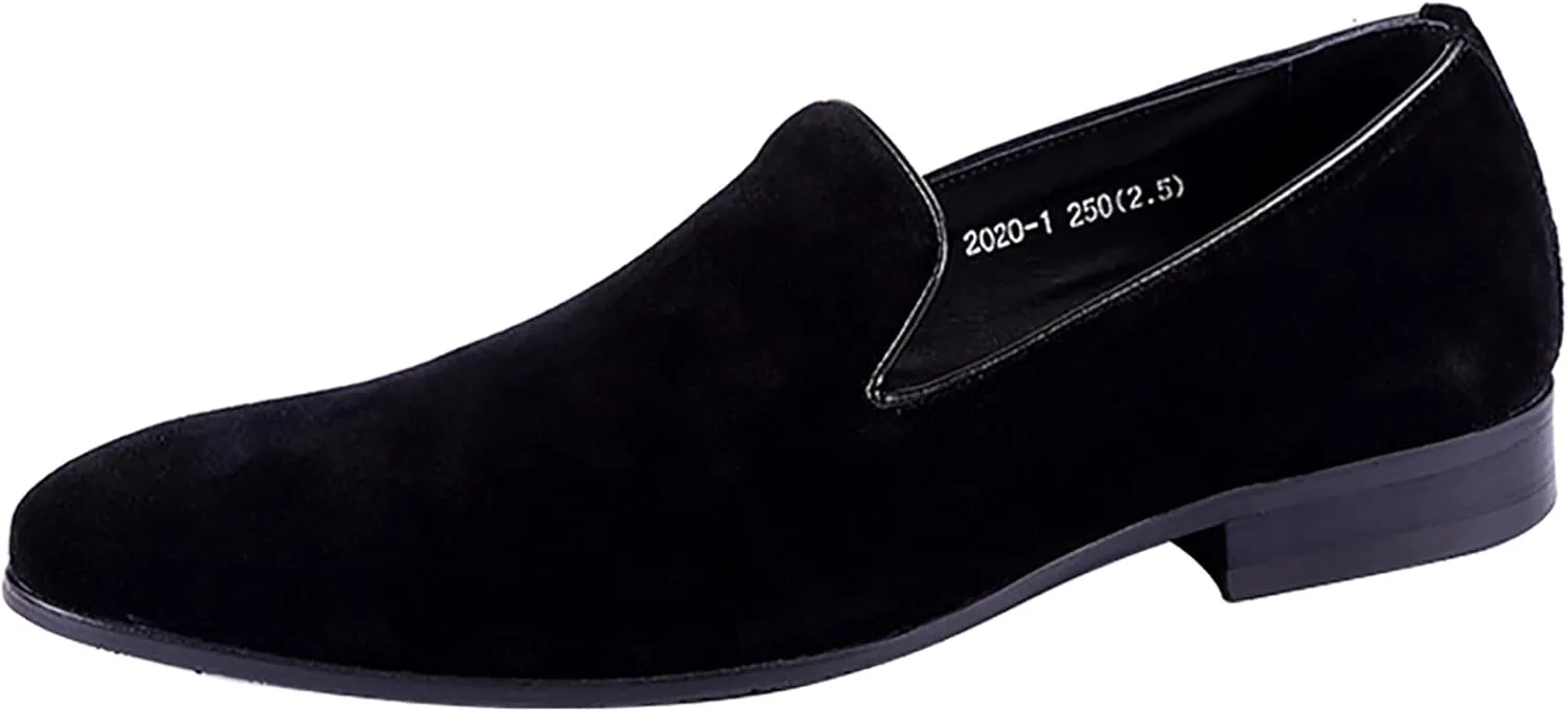 Santimon Men's Loafers Slip On Formal Dress Shoes Suede Leather Penny Loafers Business Casual Fashion Walking Shoes for Men