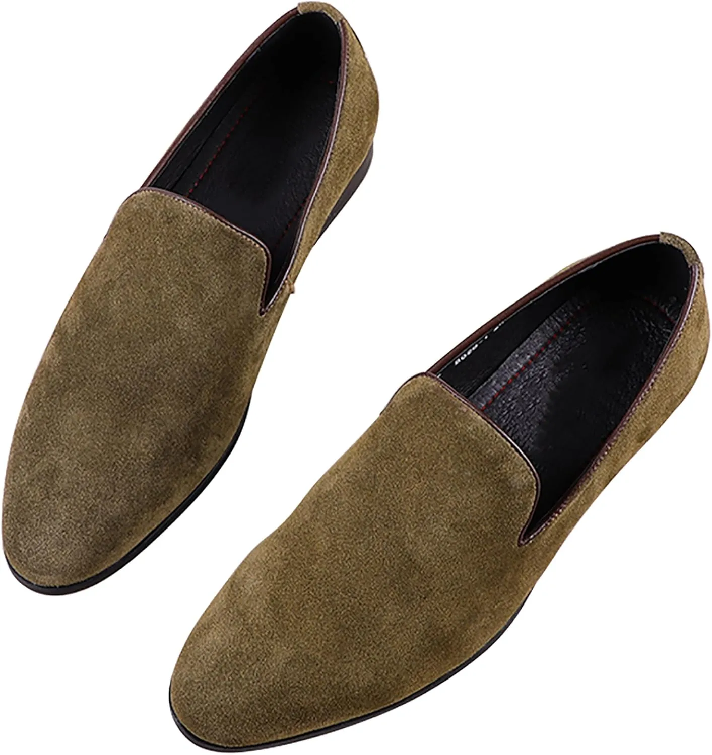 Santimon Men's Loafers Slip On Formal Dress Shoes Suede Leather Penny Loafers Business Casual Fashion Walking Shoes for Men