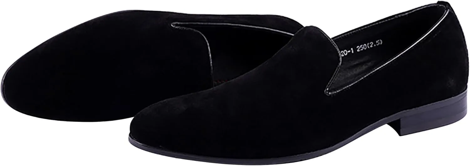 Santimon Men's Loafers Slip On Formal Dress Shoes Suede Leather Penny Loafers Business Casual Fashion Walking Shoes for Men