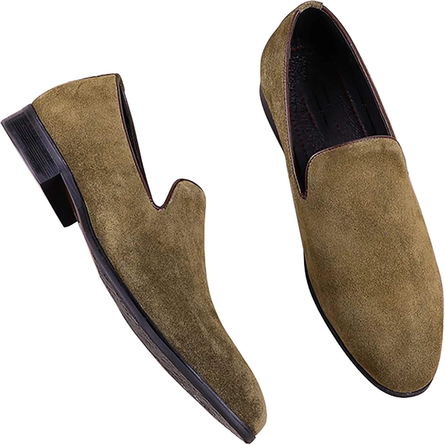 Santimon Men's Loafers Slip On Formal Dress Shoes Suede Leather Penny Loafers Business Casual Fashion Walking Shoes for Men