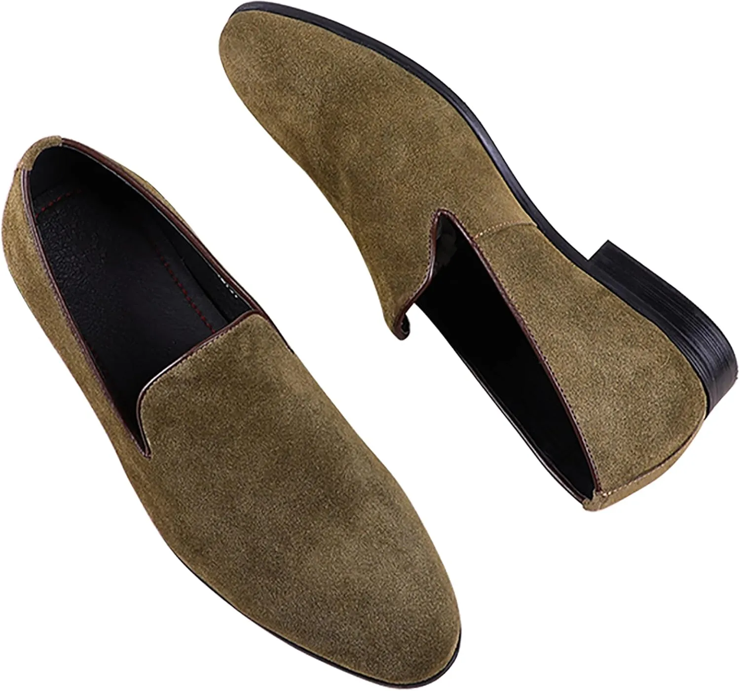 Santimon Men's Loafers Slip On Formal Dress Shoes Suede Leather Penny Loafers Business Casual Fashion Walking Shoes for Men