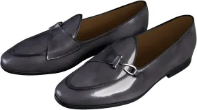 Santimon Men's Premium Leather Loafers, Black Cowhide Upper, Comfort Wedding Business Slip On Formal Dress Shoes