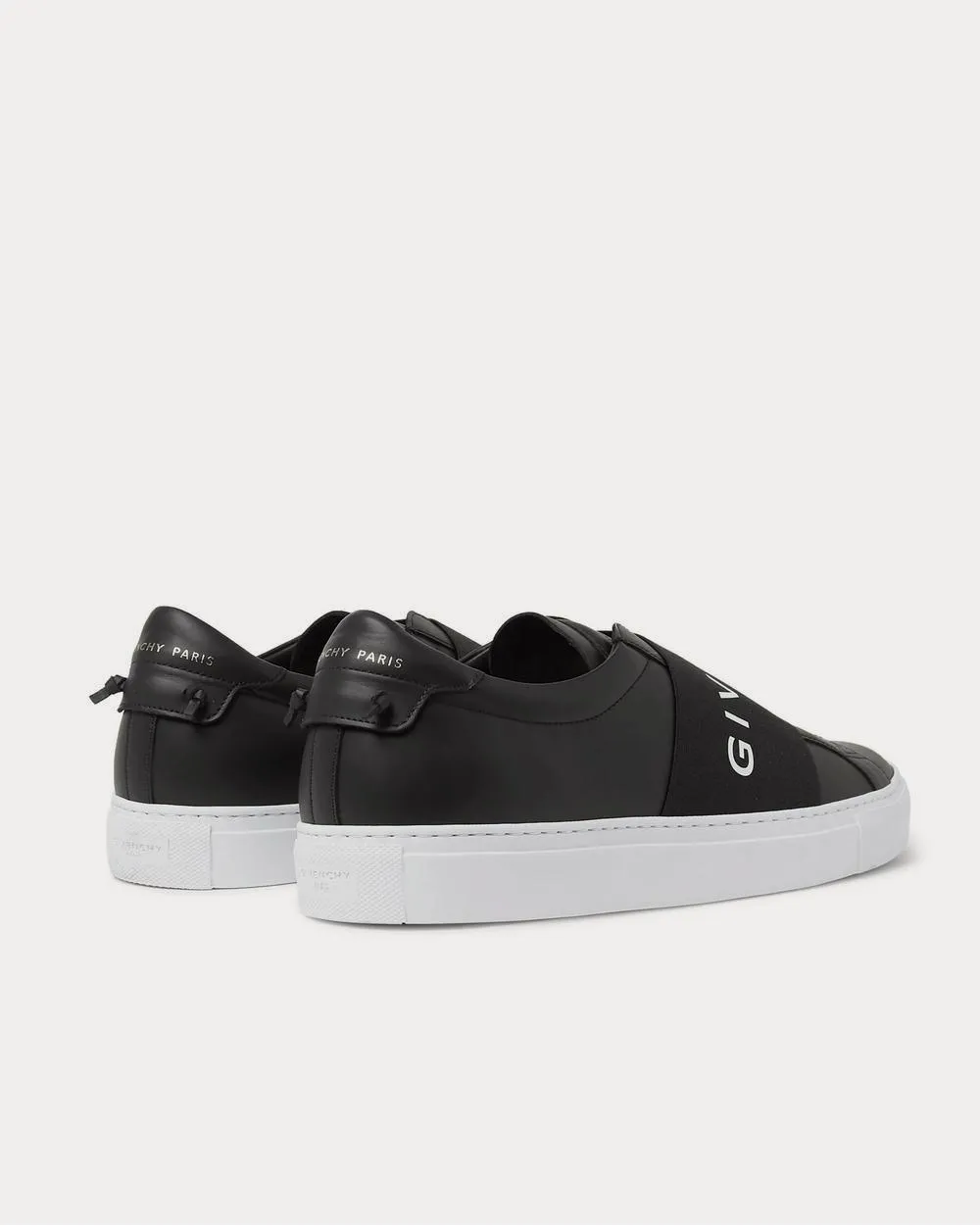 Urban Street Logo-Print Leather Slip-On  Black low top sneakers