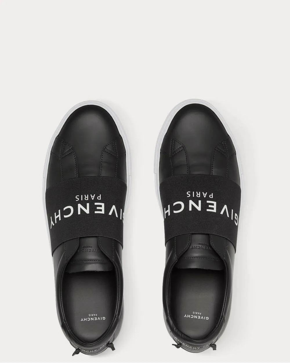 Urban Street Logo-Print Leather Slip-On  Black low top sneakers