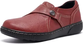 Women Casual Slip on Leather Loafers Dress Walking Shoes