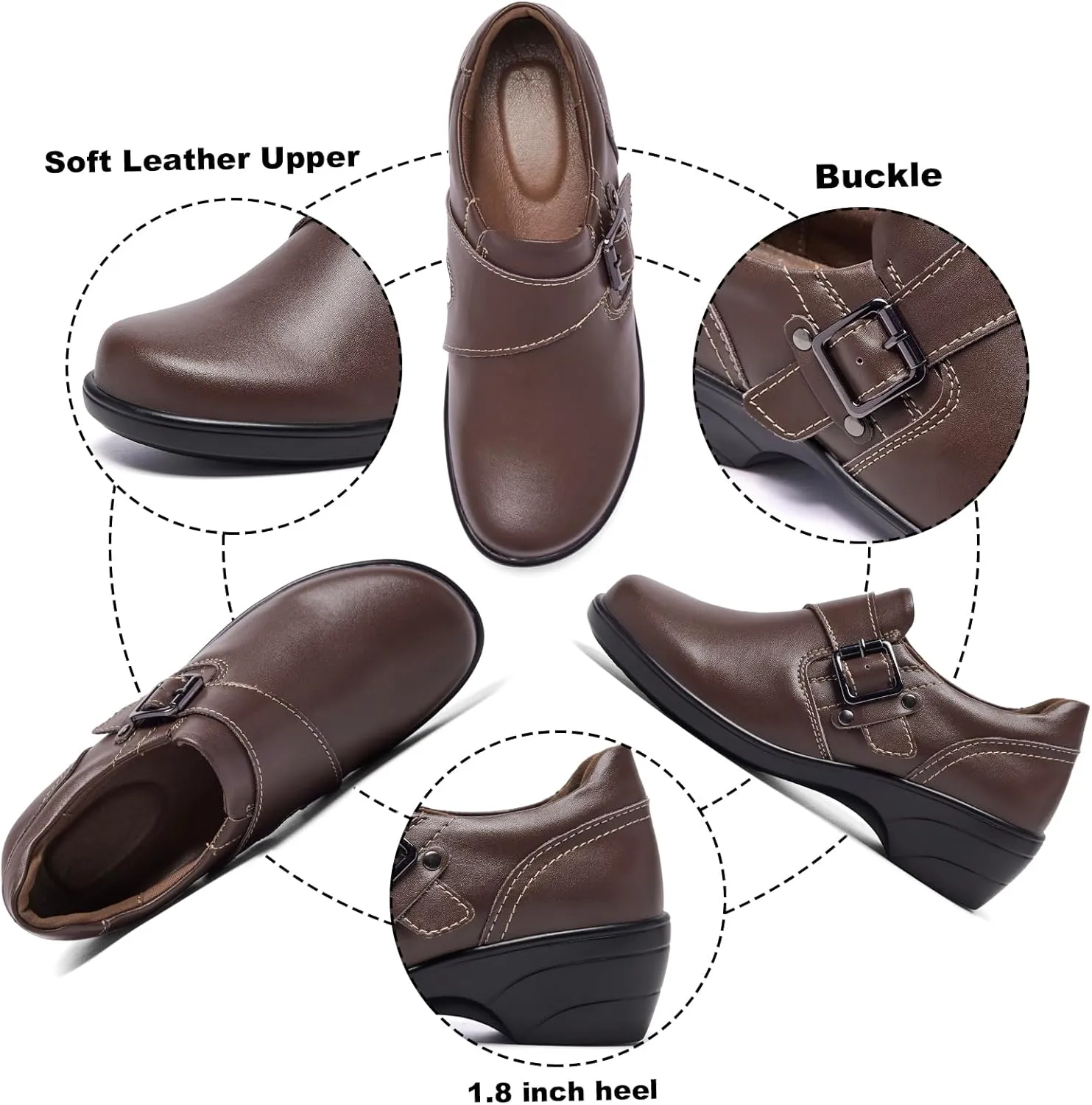 Women's Loafer Comfort Leather Slip On Loafers Business Office Casual Dressy Shoe