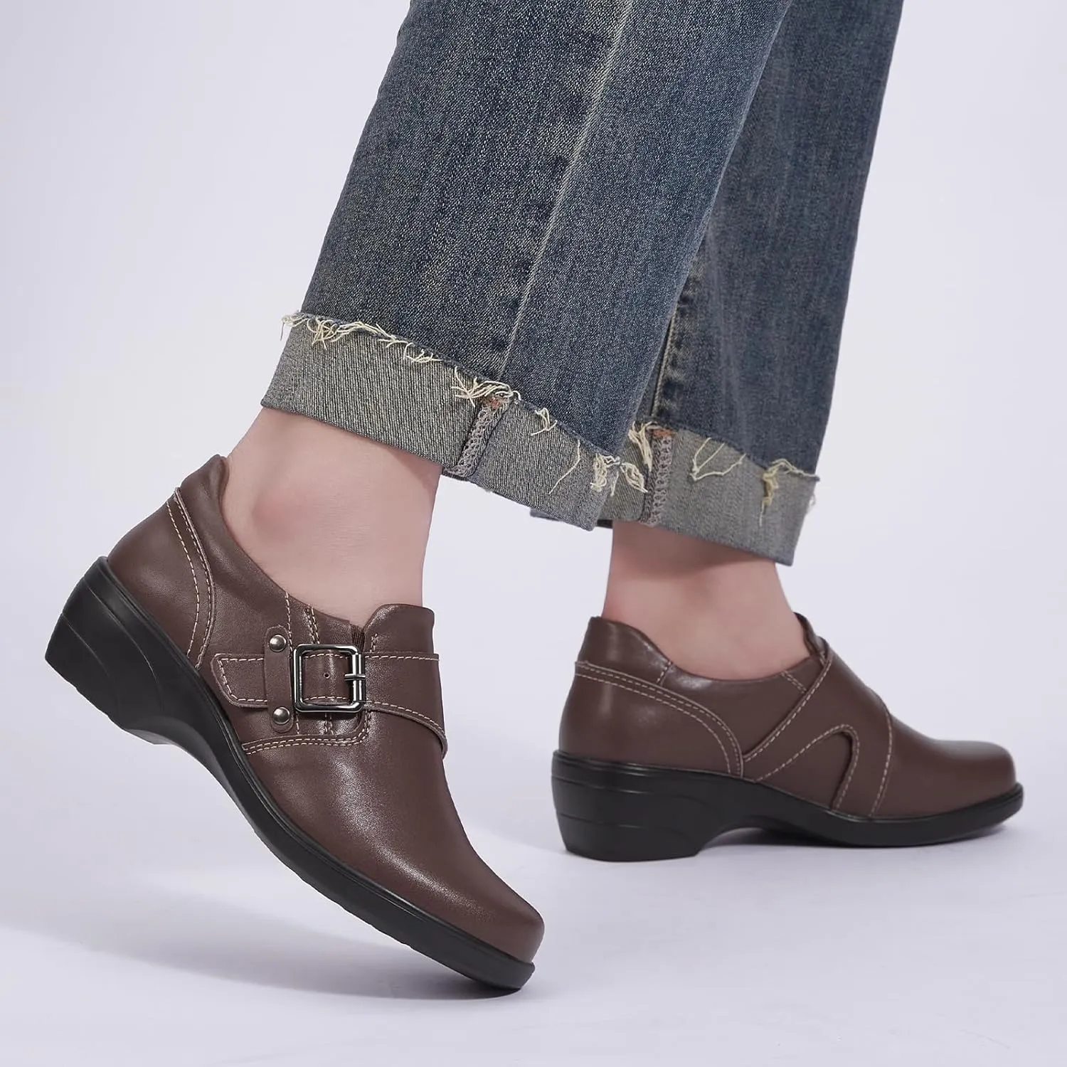 Women's Loafer Comfort Leather Slip On Loafers Business Office Casual Dressy Shoe