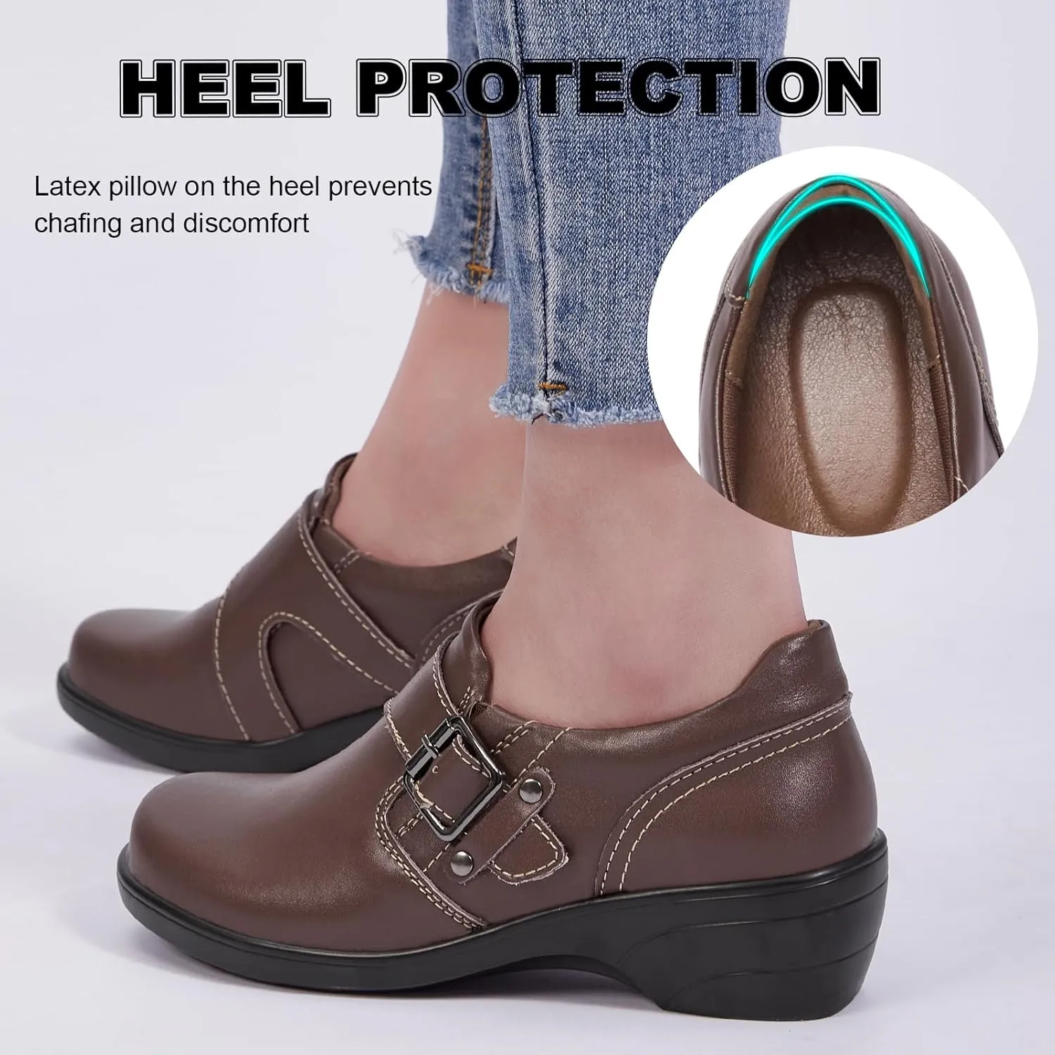 Women's Loafer Comfort Leather Slip On Loafers Business Office Casual Dressy Shoe