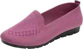 Womens Loafers Comfortable Dressy Arch Support Walking Shoes Breathable Knit Loafers Shoes Mesh Slip On Casual Shoes