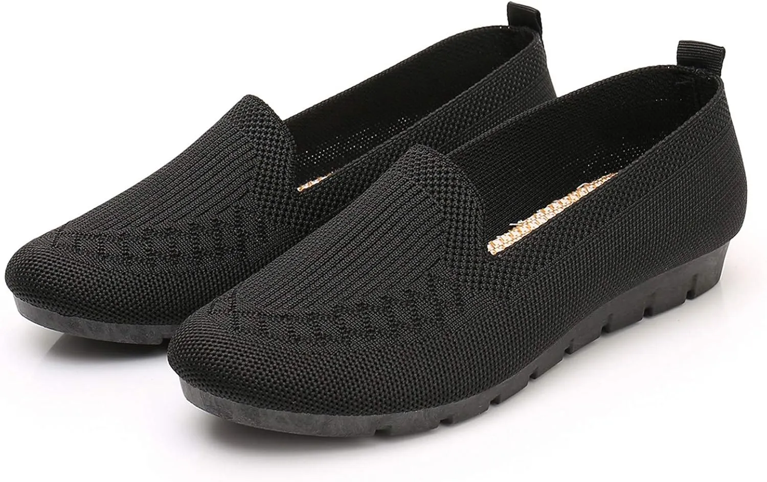 Womens Loafers Comfortable Dressy Arch Support Walking Shoes Breathable Knit Loafers Shoes Mesh Slip On Casual Shoes