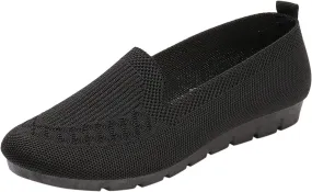 Womens Loafers Comfortable Dressy Arch Support Walking Shoes Breathable Knit Loafers Shoes Mesh Slip On Casual Shoes